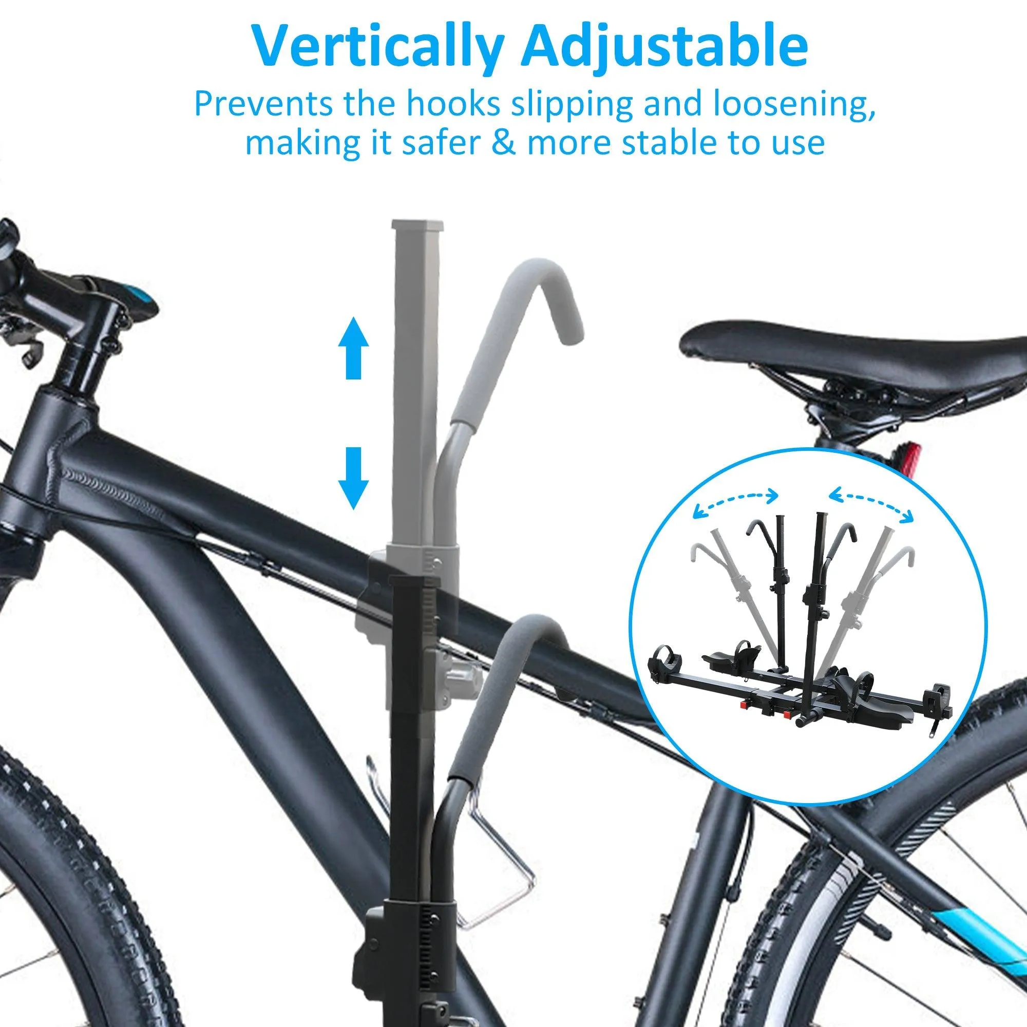 Platform Style Hitch Mount Bike Rack for 2 Bikes Carrier for Car SUV with 2" Hitch Receiver
