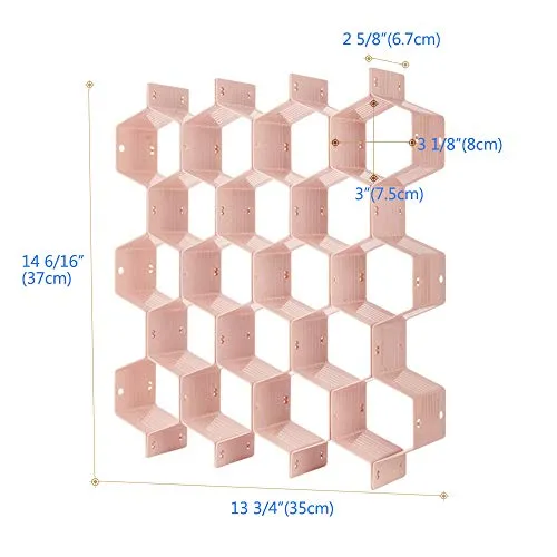 Poeland Drawer Divider Organizer 8pcs DIY Plastic Grid Honeycomb Drawer Divider