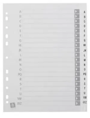 Polypropylene Divider A-Z Tabs Grey A4