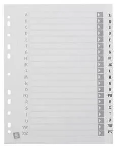 Polypropylene Divider A-Z Tabs Grey A4