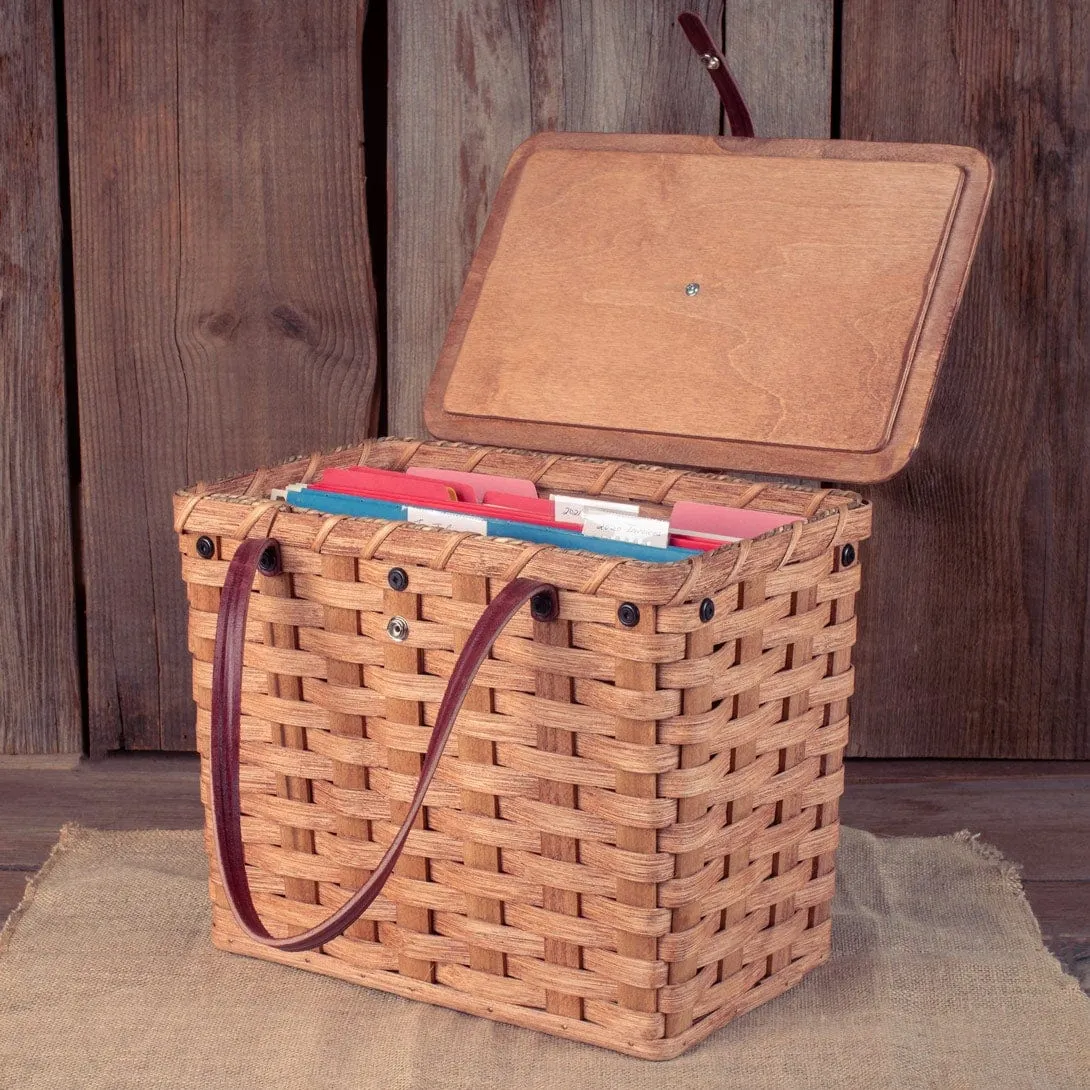 Portable File Organizer | Hanging Folder Tote Box w/Handles