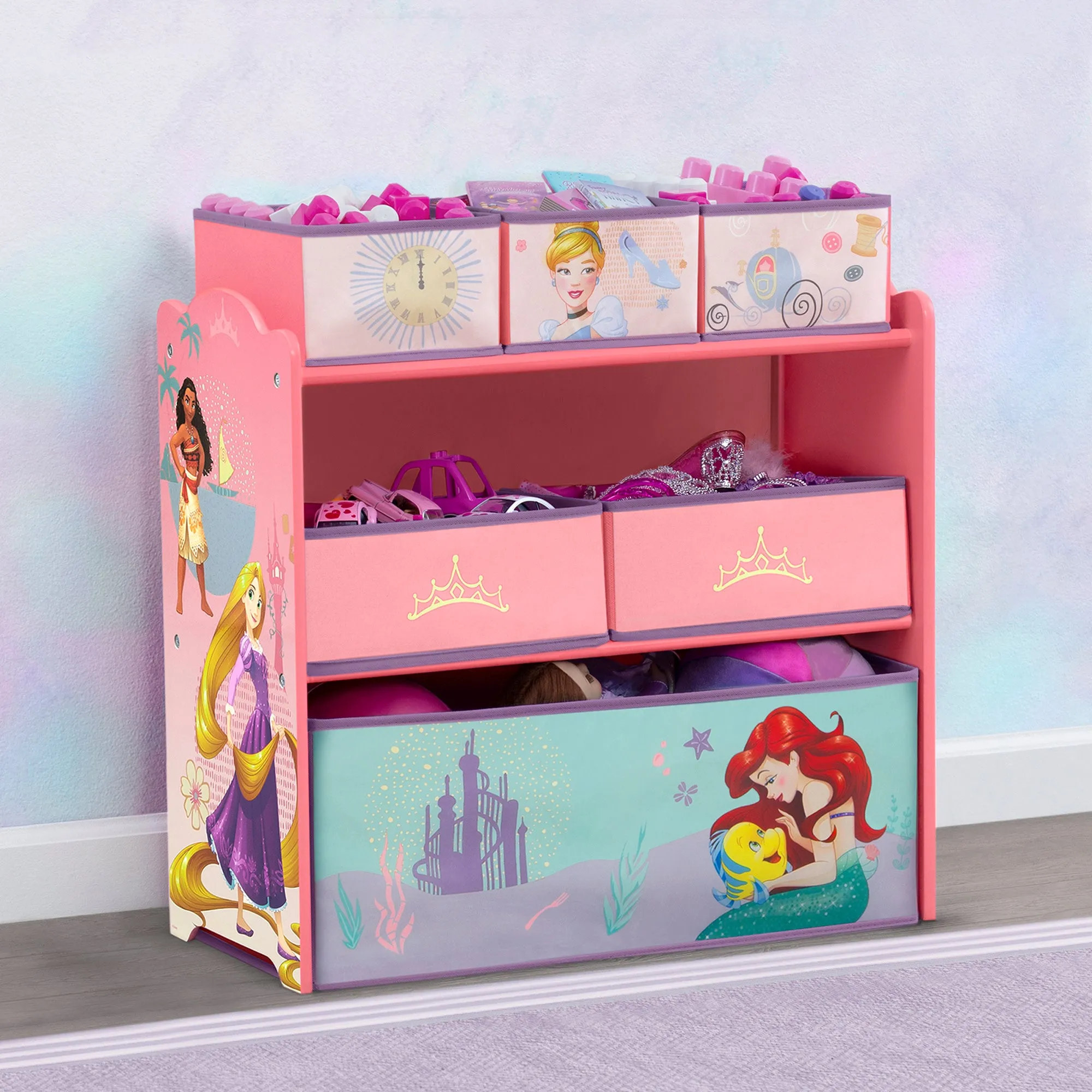 Princess 6 Bin Design and Store Toy Organizer