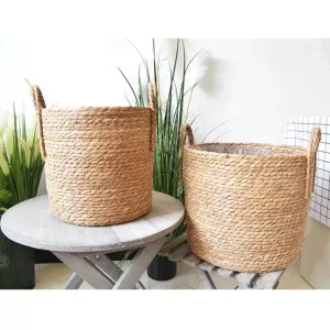 Rattan Storage Box - Storage Basket - Woven Basket- Seagrass Basket - Handmade Organizer Basket - Wicker Storage - Toy Trunk - Laundry Eco