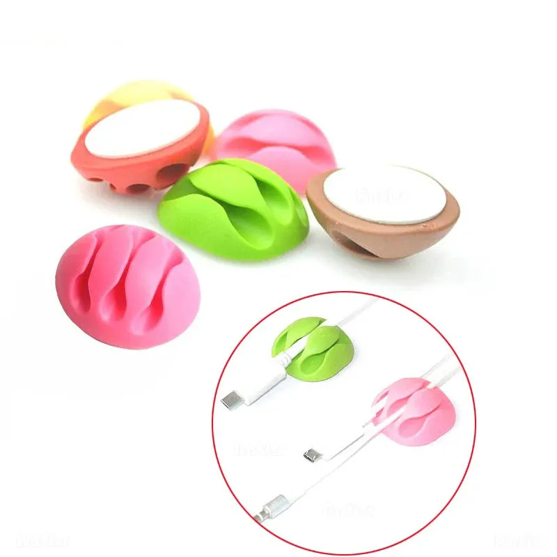 Self-Adhesive Desk Cable Clips 3 Slots