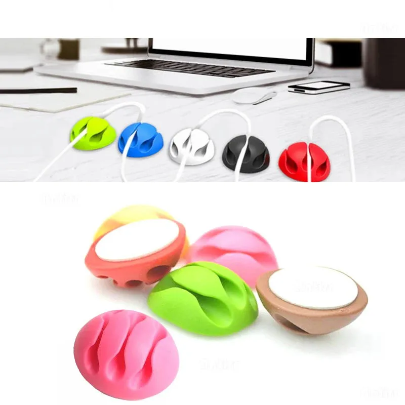 Self-Adhesive Desk Cable Clips 3 Slots