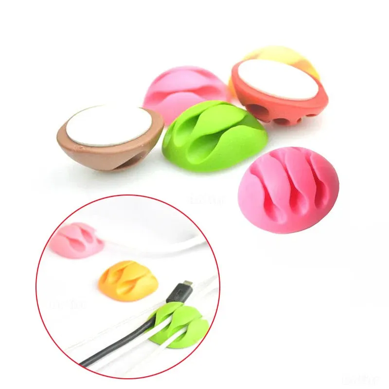 Self-Adhesive Desk Cable Clips 3 Slots