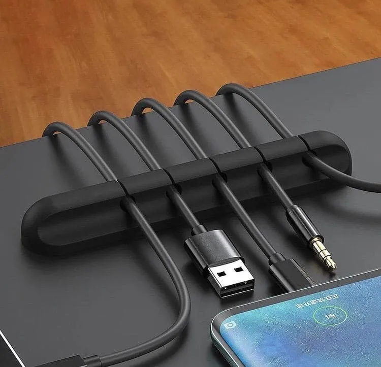 Silicone Cable Organizer Clips, Silicone Cable Holder, Self Adhesive Power Cord Holder