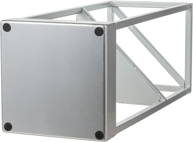 Silver Tone Metal Geometric Freestanding Umbrella Rack or Cane Holder with Shelf for Small Umbrellas and Drip Tray