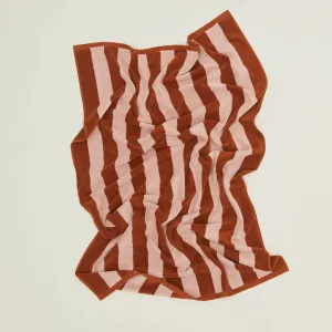 Simple Striped Terry Bath Sheet (Blush   Terracotta)