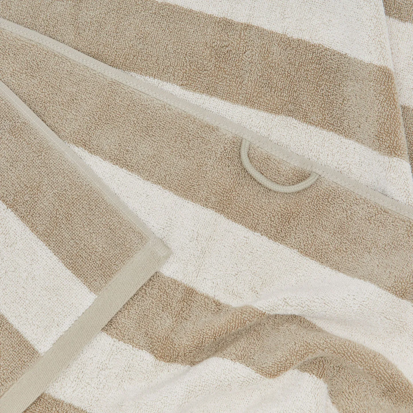 Simple Striped Terry Bath Sheet (Ivory   Flax)