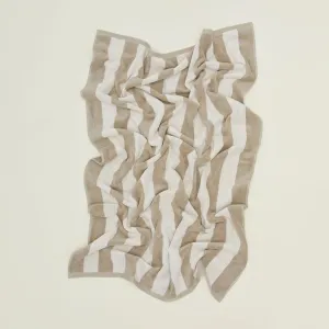 Simple Striped Terry Bath Sheet (Ivory   Flax)