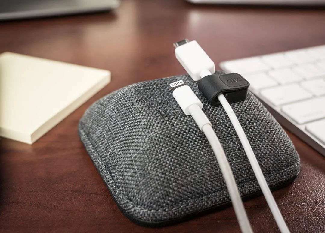 Smartish Magnetic Cable Manager - Cable Wrangler Magnet Base Cord Organizer for Your Nightstand (Silk) - No. 2 Pencil Gray