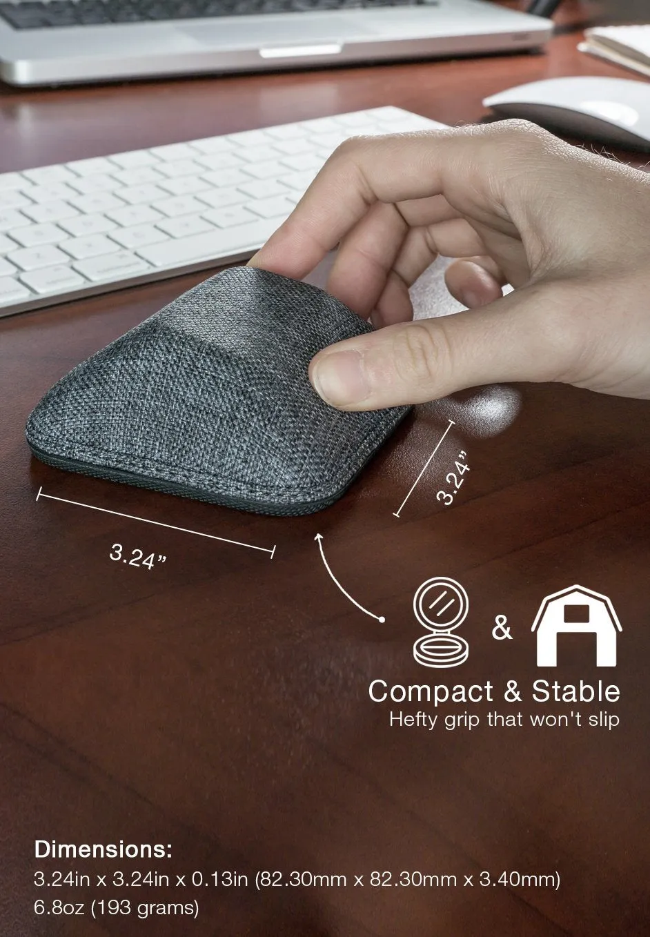 Smartish Magnetic Cable Manager - Cable Wrangler Magnet Base Cord Organizer for Your Nightstand (Silk) - No. 2 Pencil Gray