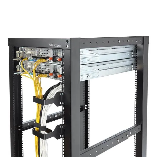 Startech.Com 2.4 X 3.9In Vertical Cable Management D Ring - 1.5U Metal D-Ring Hooks - Wire Organizer For 2 Or 4-Post Net