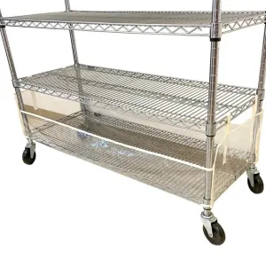 Storage Shelving Bottom Cover, 48"W x 18"D x 6"H, All Clear PVC Panels (Bottom Part ONLY)