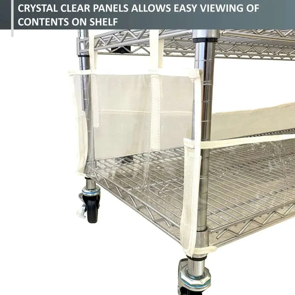Storage Shelving Bottom Cover, 48"W x 18"D x 6"H, All Clear PVC Panels (Bottom Part ONLY)