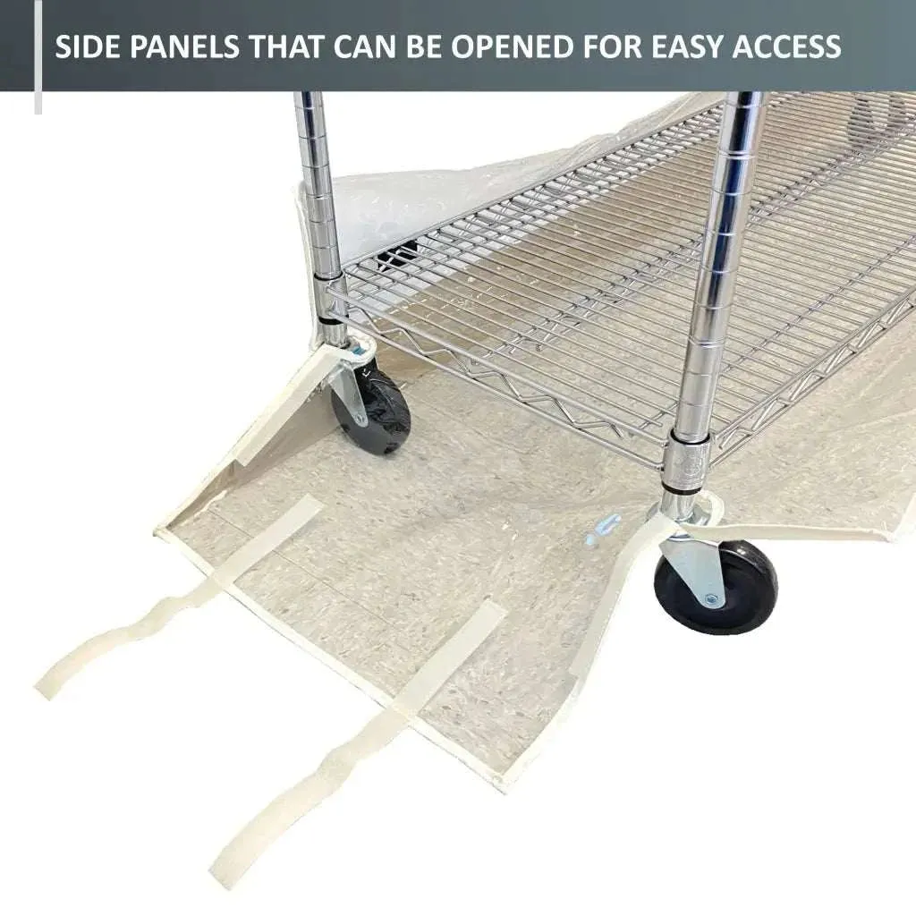 Storage Shelving Bottom Cover, 48"W x 18"D x 6"H, All Clear PVC Panels (Bottom Part ONLY)