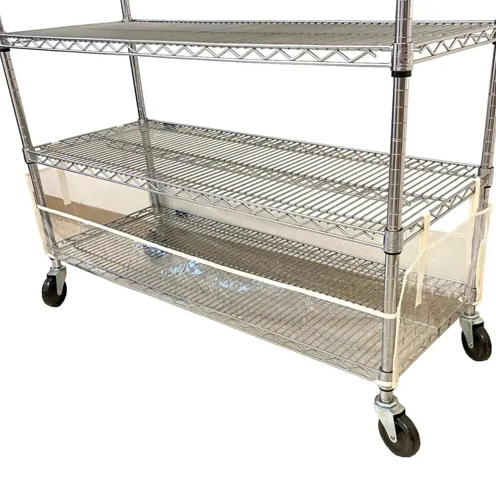 Storage Shelving Bottom Cover, 48"W x 18"D x 6"H, All Clear PVC Panels (Bottom Part ONLY)