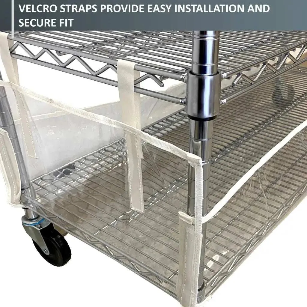 Storage Shelving Bottom Cover, 48"W x 18"D x 6"H, All Clear PVC Panels (Bottom Part ONLY)