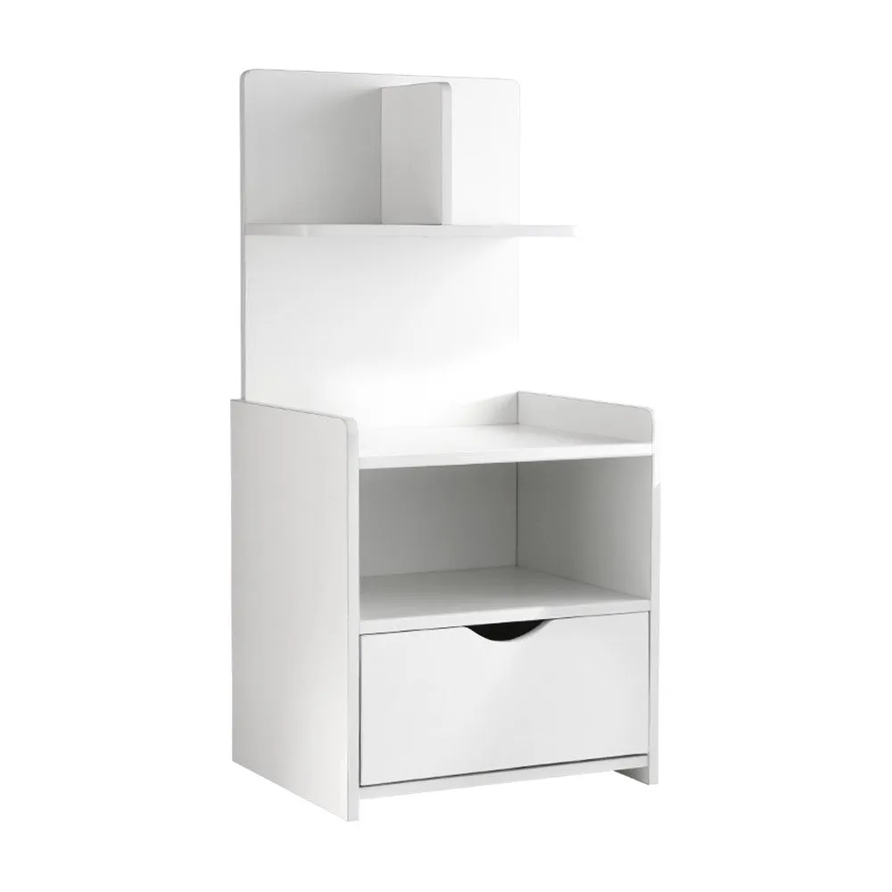 Stratford Wooden Bedside Tables Cabinet Shelf Display Side Nightstand Unit Storage - White