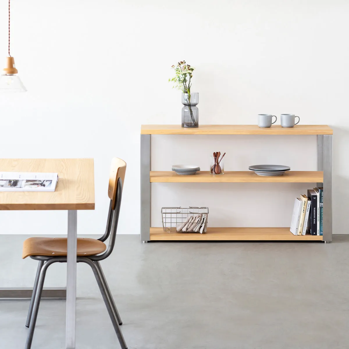 THE STORAGE SHELF / 無垢 ホワイトアッシュ × Stainless