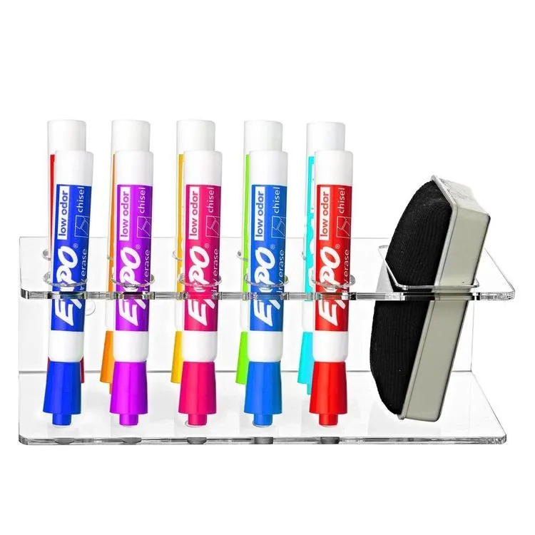 Transparent Acrylic 10 Slot Dry Erase Marker Holder Rack
