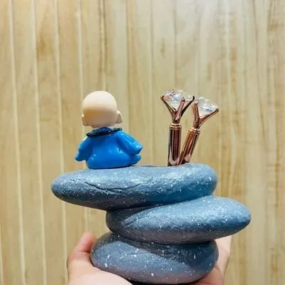Unique Meditating Monk Pen Stand |  Stationary Gifts [ Gifts for House Warming]