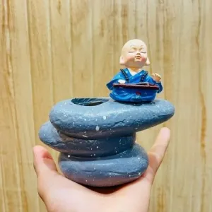 Unique Meditating Monk Pen Stand |  Stationary Gifts [ Gifts for House Warming]