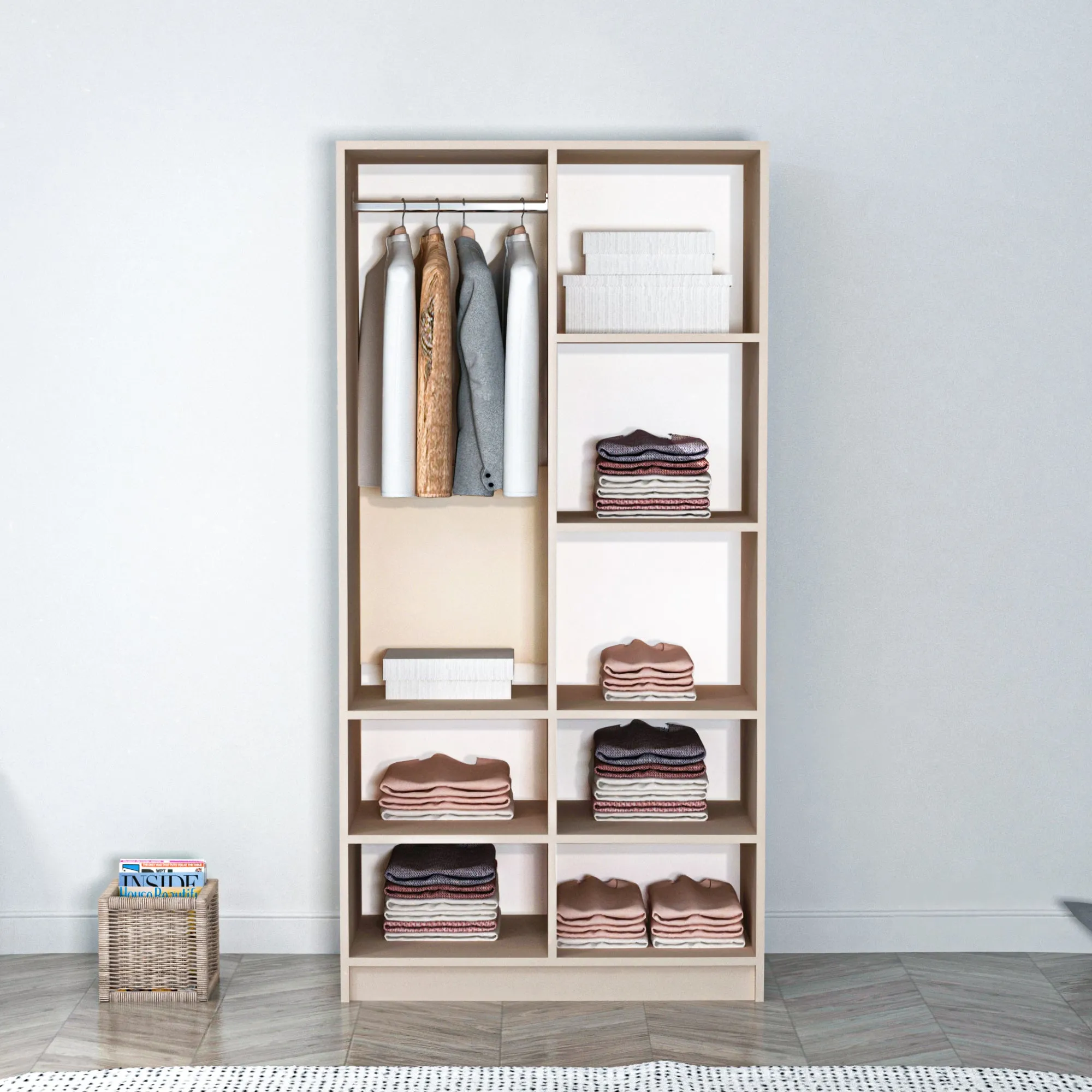 Viola Wardrobe with Cabinets and Shelves