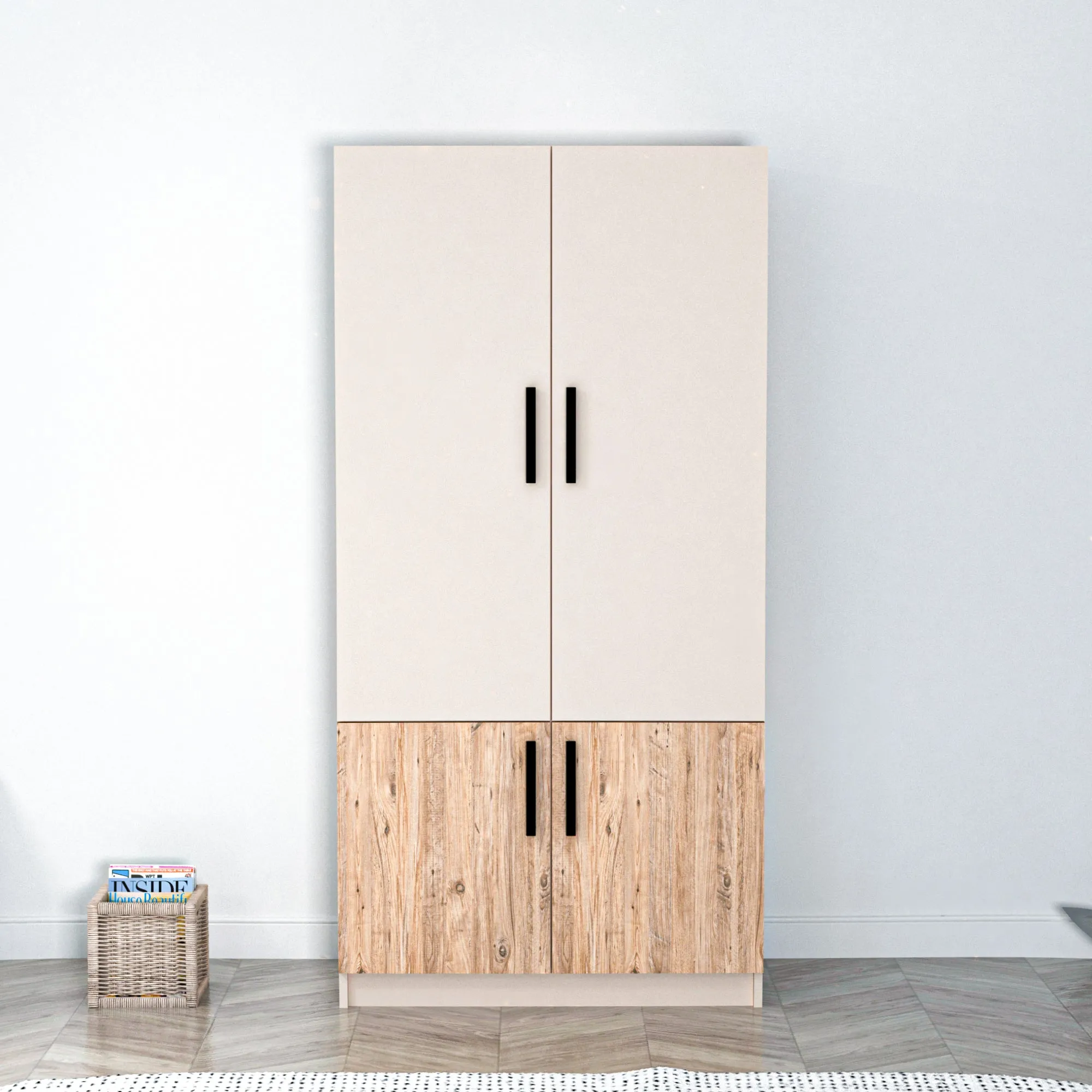 Viola Wardrobe with Cabinets and Shelves