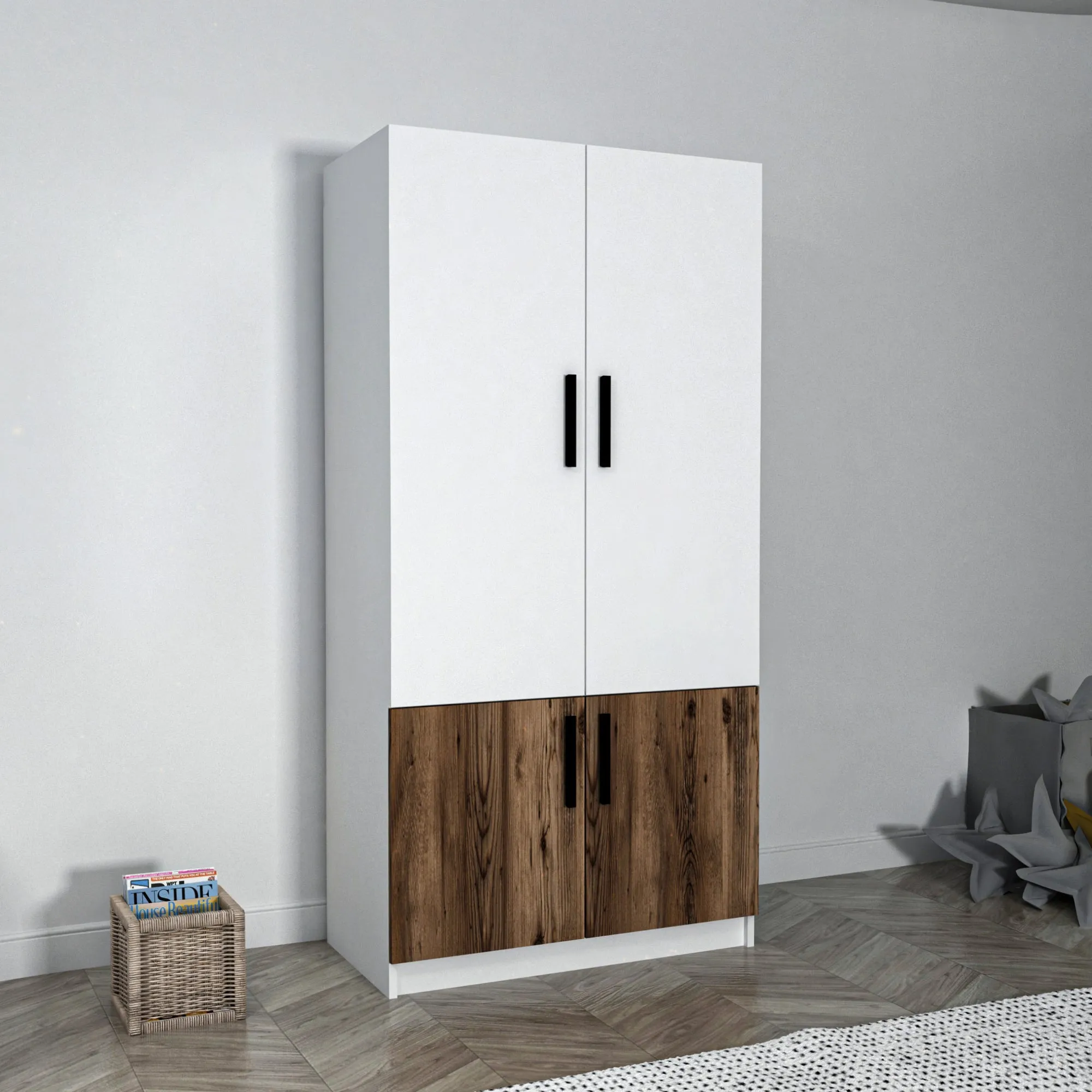 Viola Wardrobe with Cabinets and Shelves