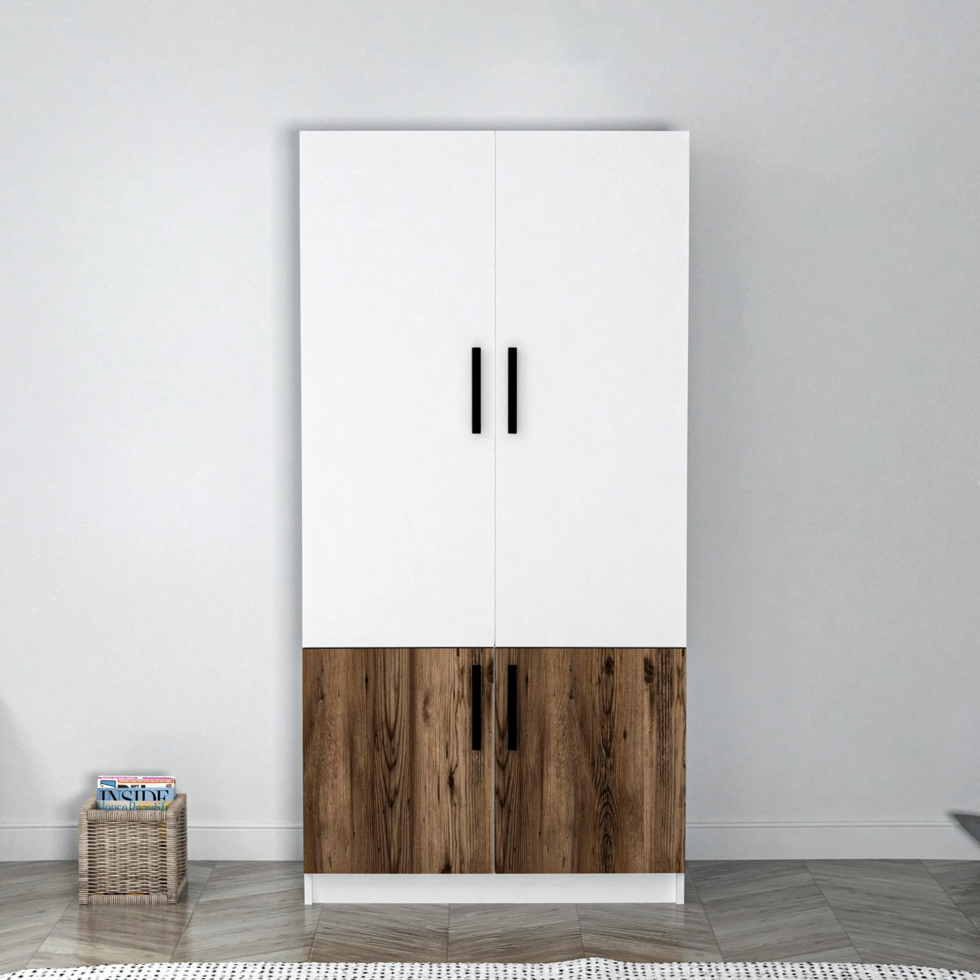 Viola Wardrobe with Cabinets and Shelves
