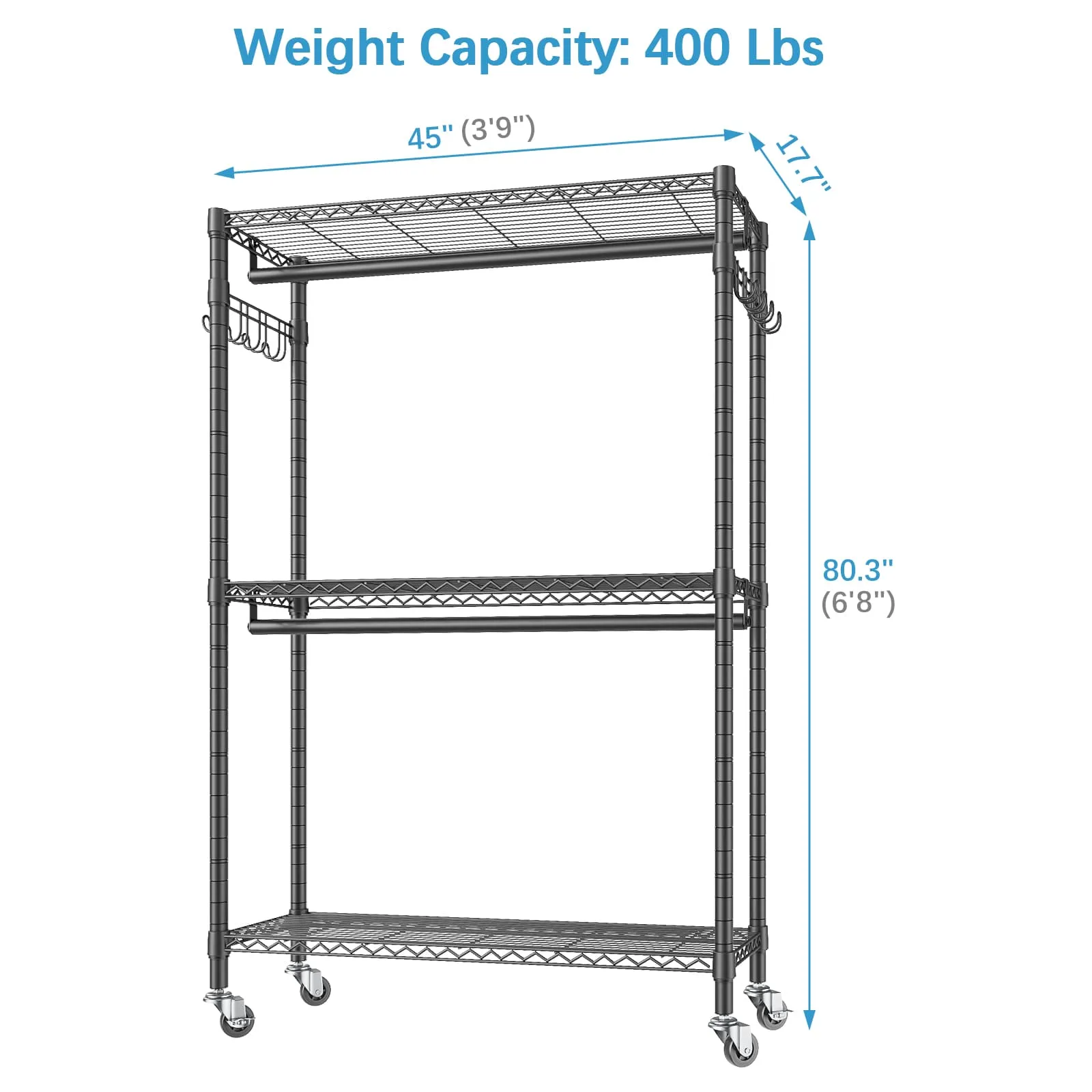 VIPEK R2 Plus Rolling Garment Rack