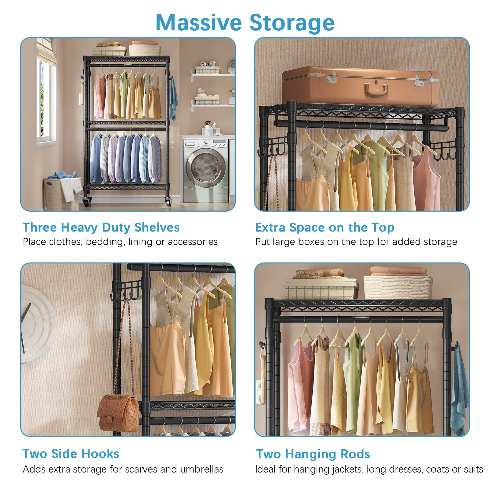 VIPEK R2 Plus Rolling Garment Rack