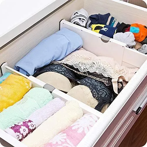 Wooden-Life Dresser Drawer Organizers, Expandable Drawer Organizer/Divider - for Bedroom, Bathroom, Closet, Office, Kitchen Storage - 4 Pack