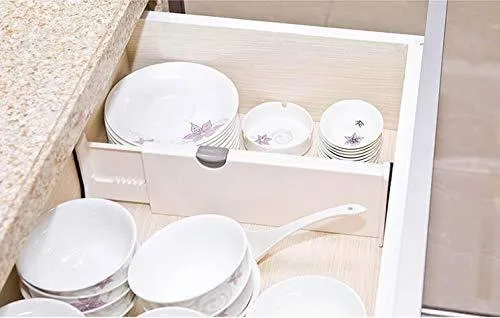 Wooden-Life Dresser Drawer Organizers, Expandable Drawer Organizer/Divider - for Bedroom, Bathroom, Closet, Office, Kitchen Storage - 4 Pack